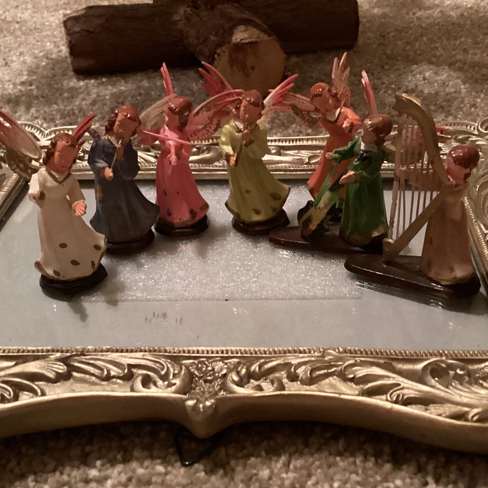 Antique plastic angelic musicians set of 7